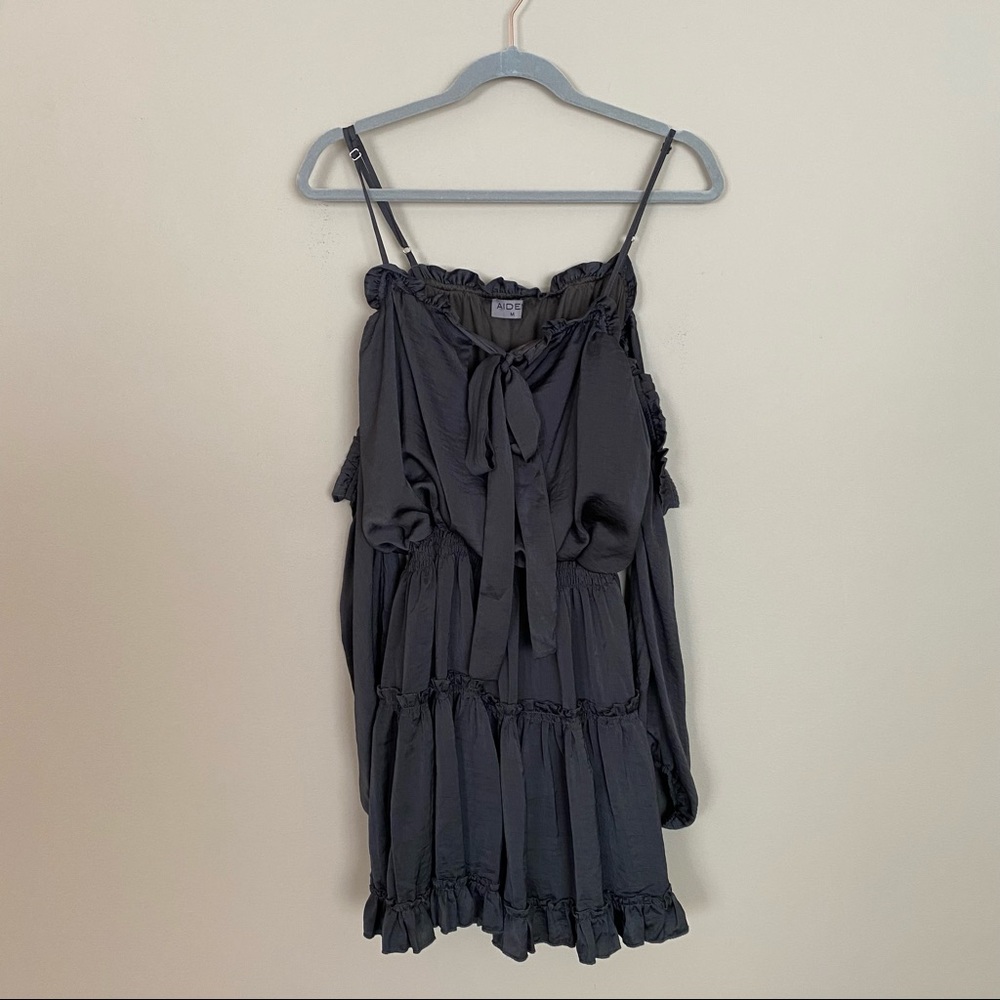 NWOT Aiden- Black Tiered Mini Dress